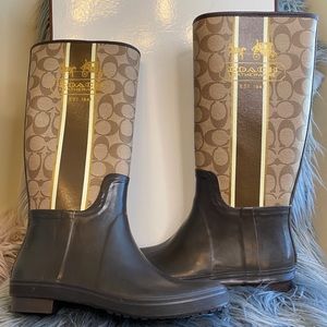 Coach rain boots never worn